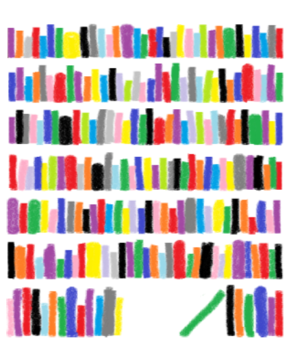 colorful bookcase